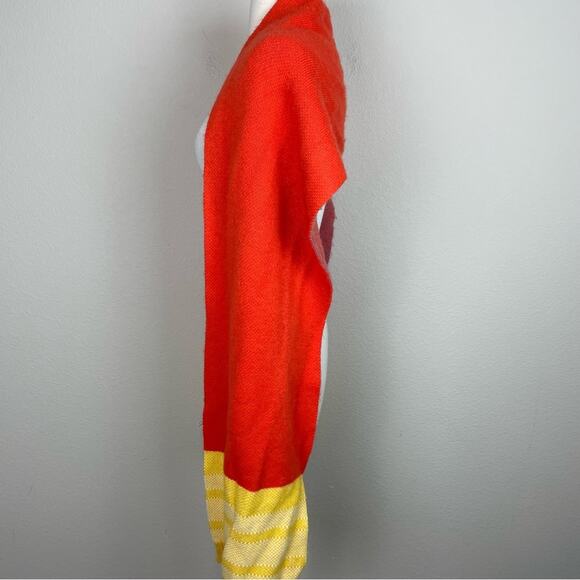 Anthropologie Orange Yellow Stripe Scarf - Picture 6 of 8